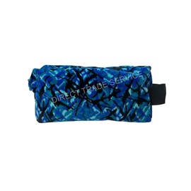 Danish Plush Toiletry Bag with Zip and Strap Blue, blue/black, Modern