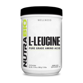 NutraBio 100% Pure L-Leucine - Muscle Recovery and Support - Naturally Fermented Free Form Amino Acid - Vegan, Non-GMO, Gluten Free - (500 Grams)