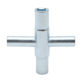 CADUFUELLY 4-way Sillcock Key,Steel Sillcock Wrench Silver Water Utility Key,For Faucet,Spigots,Valves,Hose Bib