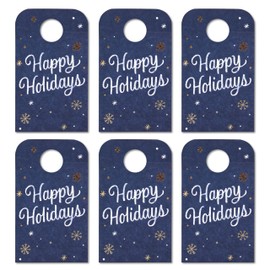 American Greetings Christmas Gift Tags for Wine Bottle, Happy Holidays (6-Count)