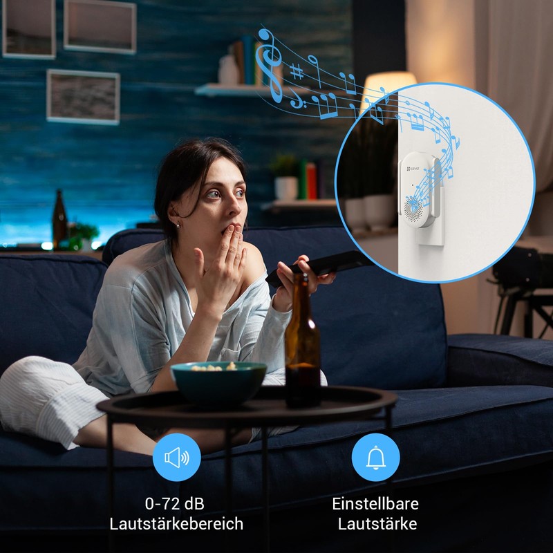 EZVIZ Indoor WiFi Chime CH1 | 0-72dB Adjustable Volume, 20