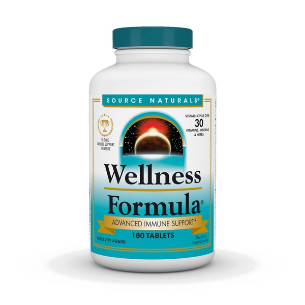 Source Naturals Wellness Formula Bio-Aligned Vitamins & Herbal Defense - Immune System Support Supplement & Immunity Booster* - 180 Tablets
