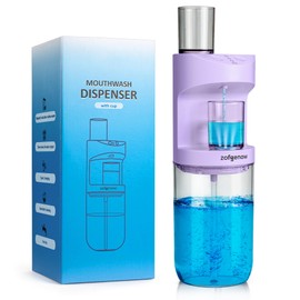 ZOFGENOW Automatic Mouthwash Dispenser for Bathroom,Bathroom Accessories 19.4 Fl Oz Dispensers with Magnetic Cups,Wall Mounted Dispenser,Suitable for All Age Groups,Purple