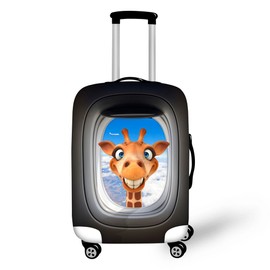 Dremagia Giragge Animal Cute Travel Suitcas Cover Luggage Protector Fits 30-32 Inch Baggage Spandex with Zipper