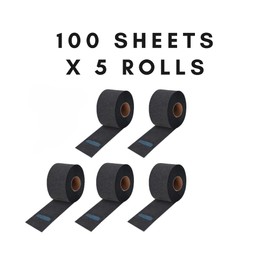 Gabri Professional Barber Neck Strips,5 x 100 Rolls Pack - Hygienic Black Neck Strips - Essential Hairdressing Supplies for Salons and Barbers,5 x 100pcs (Black)