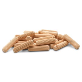 Wooden Dowel Pins 2 x 1/2 inch, Pack of 100 Fluted Dowel Joints for Woodworking, Furniture and Crafts, by Woodpeckers