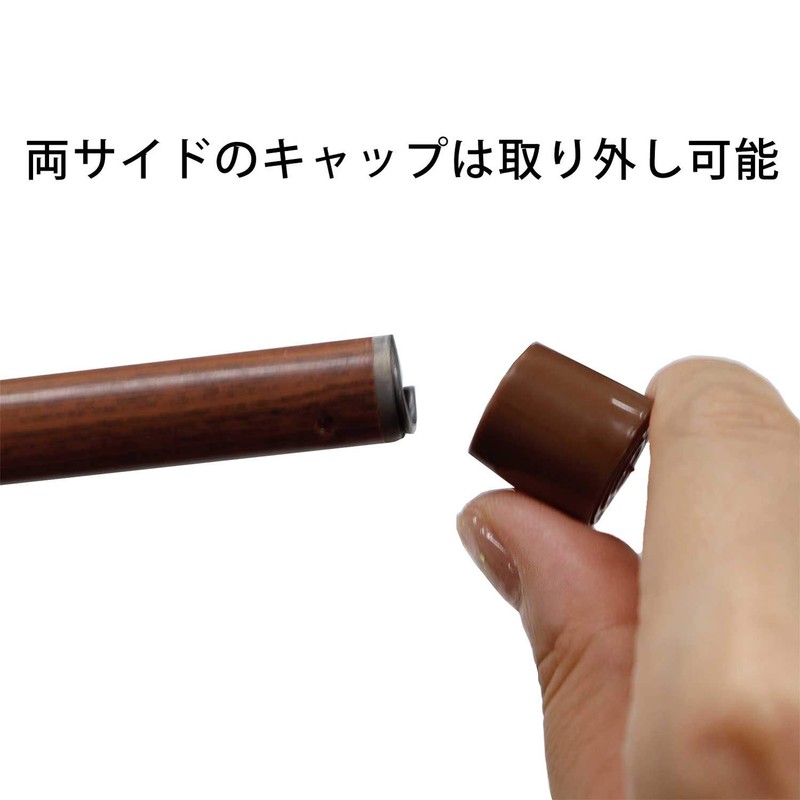 Push-in Rod Tension Pole Sunnyday Fabric Wood Grain Brown S