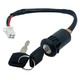 MOBYMUTO 4-Wire Ignition Switch with Key for TaoTao Sunl Coolster Baja Roketa Kazuma Apollo 50cc 70cc 90cc 110cc 150cc 200cc 250cc Chinese ATV Dirt Bike Scooter Parts 4-Wire Ignition Switch Key Kit