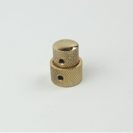 Set Dual Concentric Stacked Control Knobs for Electric Guitar or Bass, Gold Plated