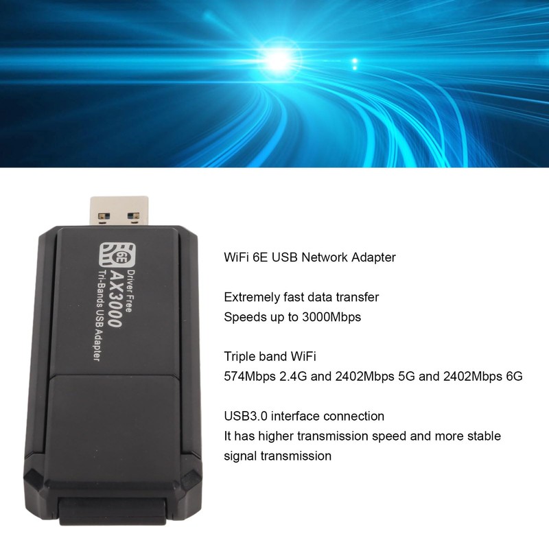 Vikye USB WiFi Adapter, 3000Mbps WiFi 6E USB WiFi Adapter