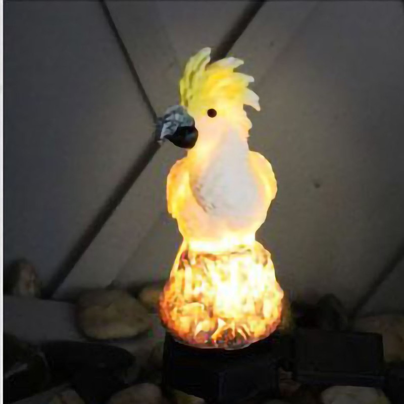 Solar Ground Insert Landscape Light Resin Parrot Shape Outdoor Garden
