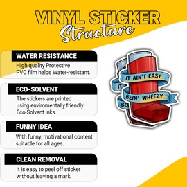 3 Pcs It Ain't Easy Being' Wheezy Sticker Funny Inhaler Allergy it Ain't Easy Being Wheezy Inhaler Holder Stickers it Aint Easy Being Wheezy Stickers for Laptop watter Bottle Phone Helmet Gifts 3"