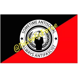 Flags Importer Antisocial Always Antifascist 3x5Ft Large Flag Anonymous Antifa Cyber Punk