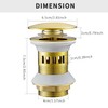WOMAO Gold Sink Drain Fitting, Pop-Up Drain Valve with Overflow