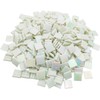 320 Pieces Square Iridescent Stained Glass Mosaic Tiles, 500g Mosaic