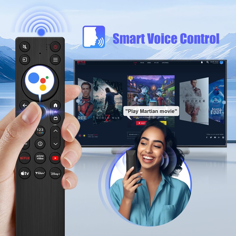 New Voice Remote Replacement for TCL TV Remote - Compatible