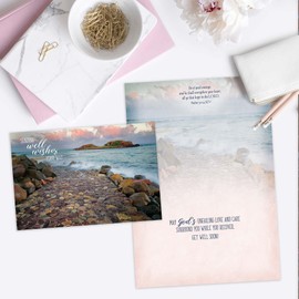 Shared Blessings Journey 1 Count Religious Get Well Card, KVJ Scripture, Envelope Included