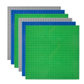 Lekebaby Classic Baseplates Building Base Plates for Building Bricks 100% Compatible with Major Brands-Baseplates 10" x 10", Age 3 and up, 6 Pack