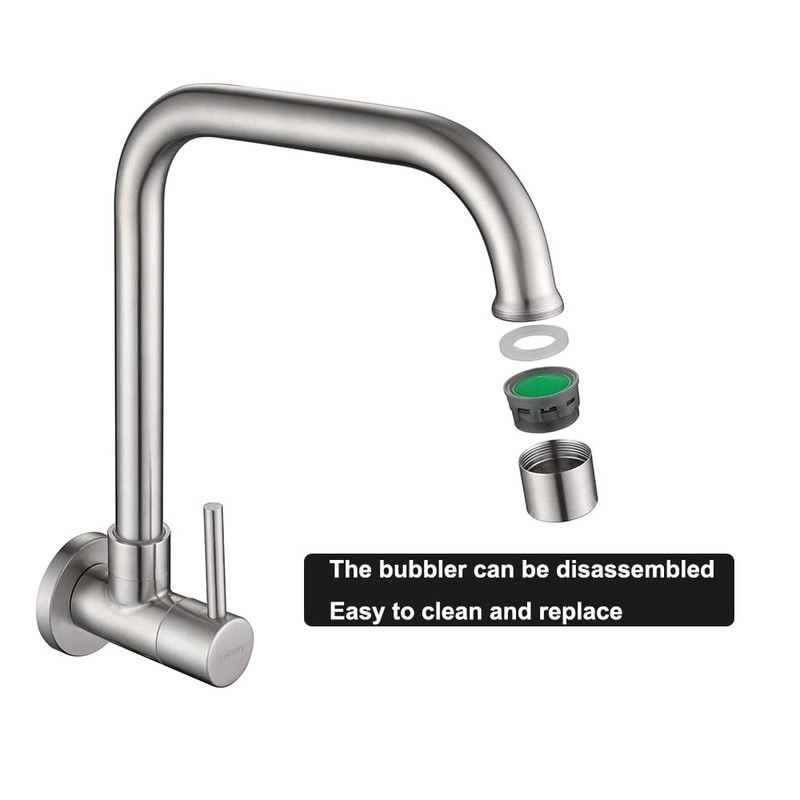 Tondiy Kitchen Tap Wall Mounted for Cold Water, Wall Tap
