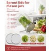 2Pack Sprouting Lids for Wide Mouth Mason Jars, Stainless Steel