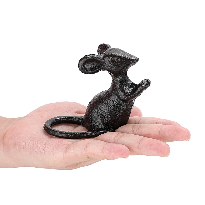 SUMTree 2pcs Cast Iron Little Cute Mouse Ornament Decorative Desktop