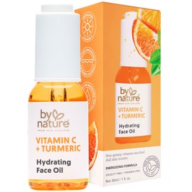 By Nature Aceite Facial Iluminador E Hidratante - Aceite De Vitamina C Y Extracto De Cúrcuma Enriquecido Con Aceite Vegetal De Escualano Para El...   