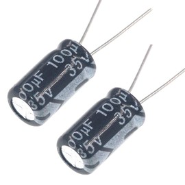 (Pack of 10pcs) PoiLee 100uF 35V Aluminum Electrolytic Capacitor, Radial Electrolytic Capacitor 100uf 20% 105C 6x12mm