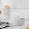DOWAN Ramekins with Lids 4 oz Oven Safe, Creme brulee