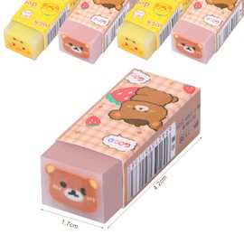 Erasers Cute Eraser 6PCS Cube Rubber Eraser Animal Fun Pencil Erasers for Student Drawing Writing School Supplies