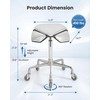 Saddle Stool Chair with Ultra-Quiet Wheels, Rolling Salon Stool