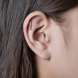 limerencia 20G Hypoallergenic Titanium Threadless Flat Back Stud with 6mm 8mm Post,G23 Implant Grade Press Fit Push in Piercing Earring for Helix Nose Tragus Conch Cartilage(1pc)