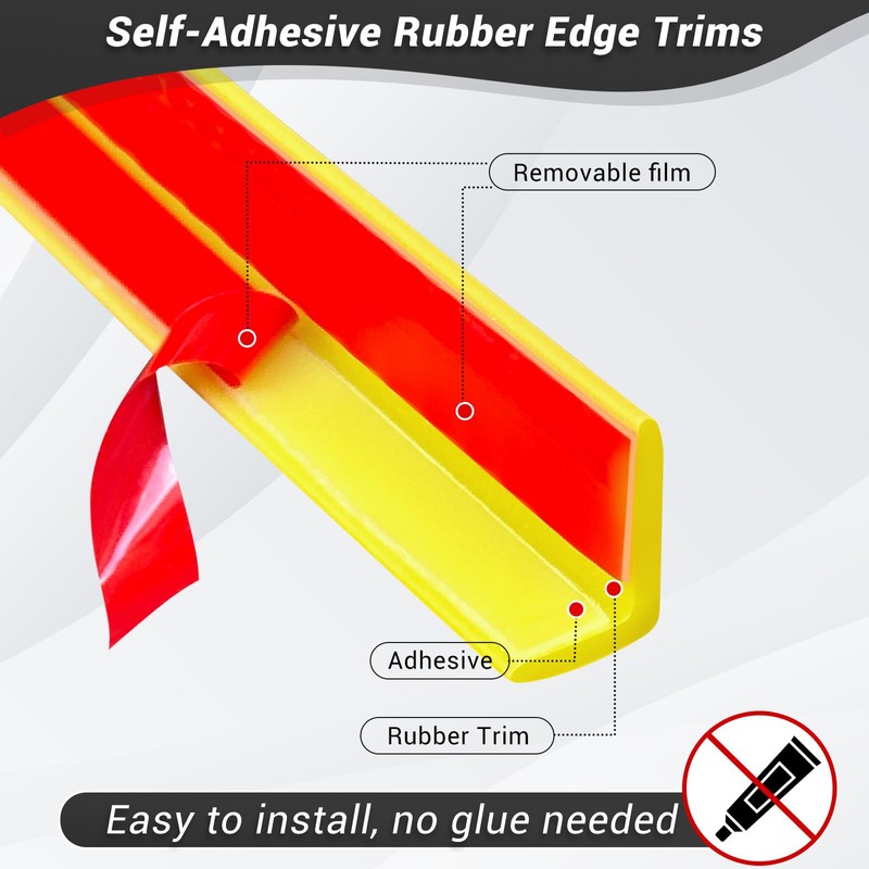 Rubber Edge Trim, Self Adhesive L Shaped Edge Trim, Small