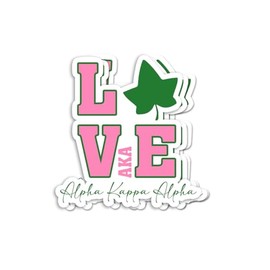 (3pcs) Alpha Kappa Alpha Love Sticker - Aka Sorority Decal - Decorative Decals - Unique and Eye-Catching - Durable & Waterproof - Perfect for Laptops Water Bottles Car - Ideal for Gifting