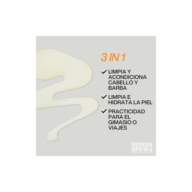 REDKEN BREWS - Shampoo 3 en 1 Redken Brews 300ml