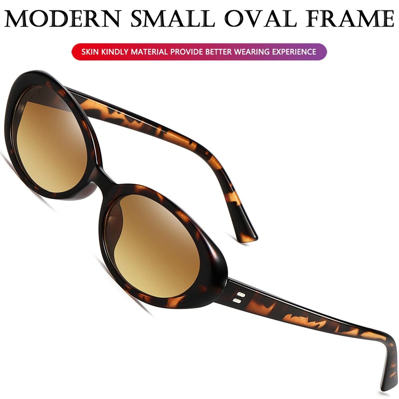 AIEYEZO - anteojos de sol ovaladas retro para mujer, estilo