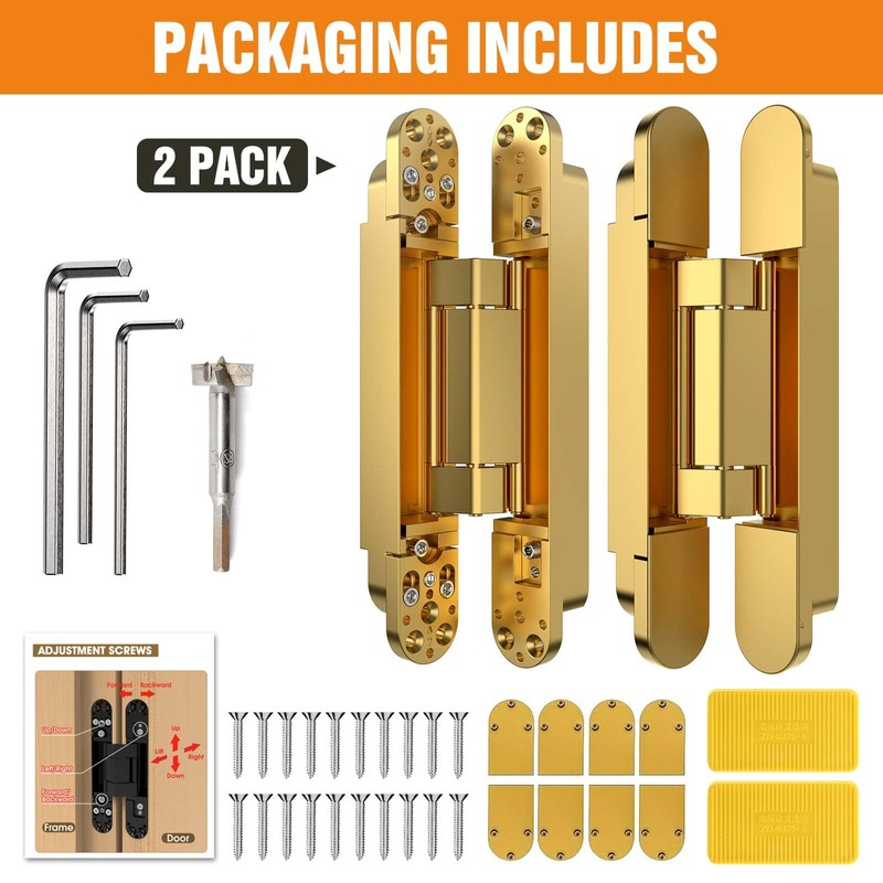 Lipshome 9.7" Hidden Door Hinge/Concealed Hinges,Invisible Hinges,Invisible Door Silent 180