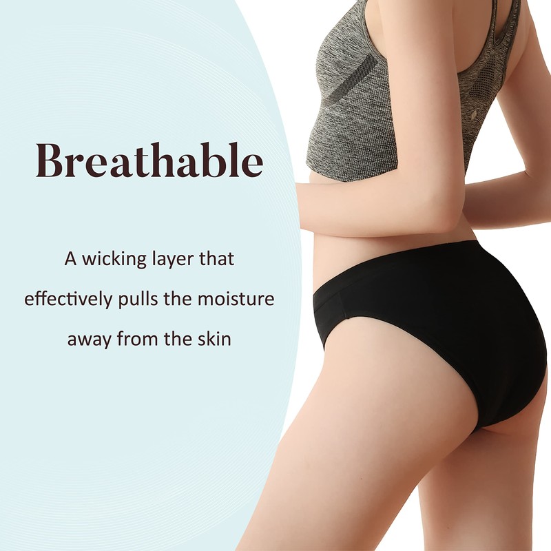 AIRCUTE Washable Absorbent Urinary Incontinence Underwear for Women or Girl,