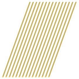 TIHONORI 15 Pcs 3/25" x 12" Brass Rods, Brass Solid Round Rod Lathe Bar Stock, 3mm x 300mm Knife Handle Pins - Knife Pins - Brass Pins for Hardware DIY Craft Making