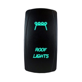 STV Motorsports 5 Pin Laser LED Light ROOF Lights Toggle Rocker Switch 20A 12V On-Off SPST Waterproof (Green)