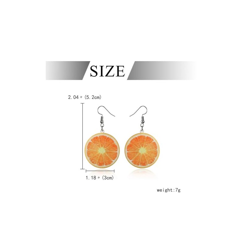 Orange Earrings, Stainless Steel