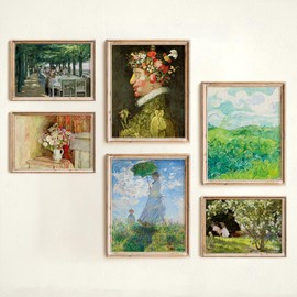 seersillus 6Pcs Vintage Wall Art Decor, Moody French Country Botanical Paintings, Cozy Cottage Gallery Wall Prints For Bedroom, Unfamed