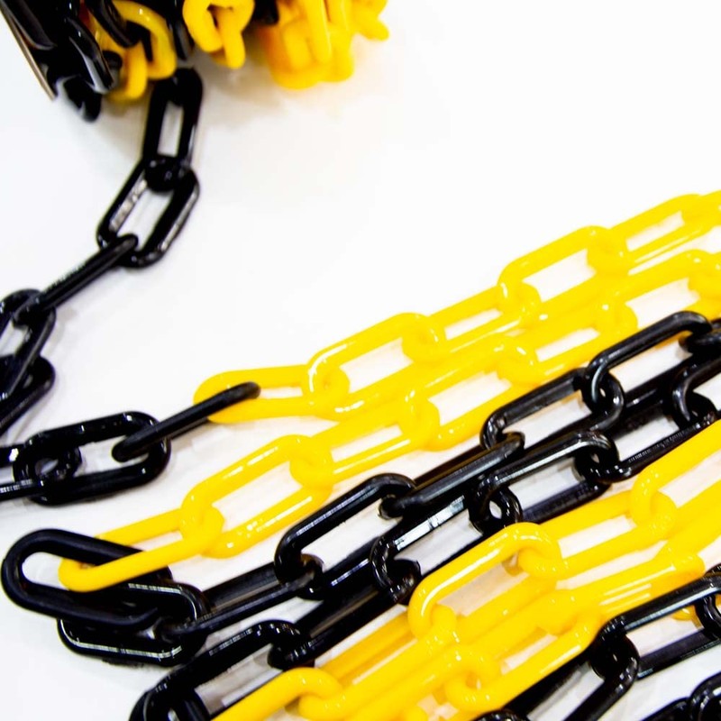 Yellow and Black Plastic Chain Barrier 3 Meter Length, 6