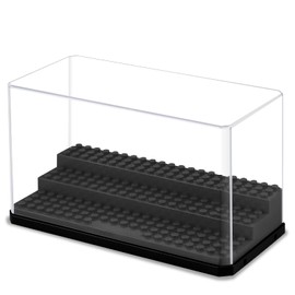 Comius Sharp Figures Display Case, Acrylic Building Kit Display Case Dustproof Protective Display Case for Toys, Collectibles, Home Storage, Black Base