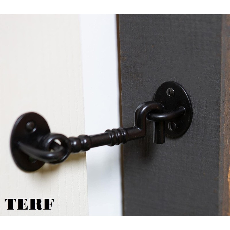 TERF® 75mm Heavy Duty Antique Black Cabin Door Hook and