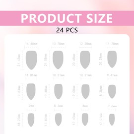 MOTIBACK Press On Nails, 24 Pcs of Stylish Fake Nails, Ready to Transform Your Look, Square Shape, Removable Stick On Nails with Pink Gradient Designs, Perfect for Any Occasion (Dark Pink)