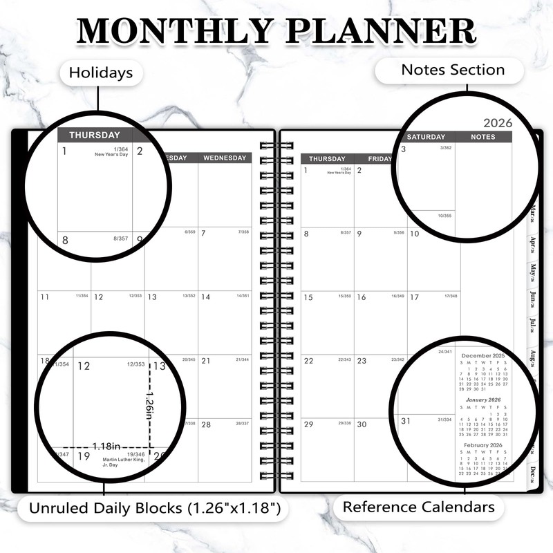 2026-2028 Monthly Planner/Calendar - 3 Year Monthly Planner 2026-2028, Jan.