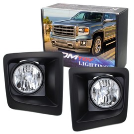 iJDMTOY OEM-Spec Clear Lens Fog Light Kit w/Black Foglamp Bezel Covers, On/Off Switch, Wiring Relay Compatible with 2014-2015 GMC Sierra 1500