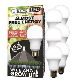 MiracleLED Almost Free Energy Wide Angle Full Spectrum Grow Light Replaces 100W (6 Pack)