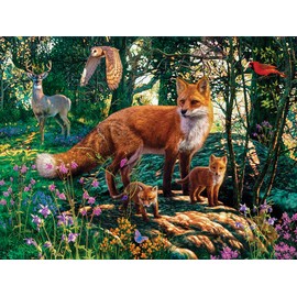 MasterPieces Hidden Images Glow in The Dark Jigsaw Puzzle, The Woodlands, Fox, Featuring Art by Steve Read, 550 Pieces