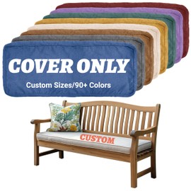 Amgo Custom Size Cushion Cover, Replaceable Bench/Chair Cushion Cover, Indoor/Outdoor Furniture/Window Seat Cushion Cover, 100+ Colors/Fabrics Can Choose (Custom Sizes) (4 Inch Thick)